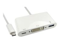 Cablenet 15cm USB 3.1c - DVI & USB 3.0 with PD Function (Power Delivery)