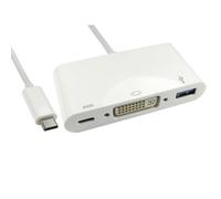 Cablenet 15cm USB 3.1c - DVI & USB 3.0 with PD Function (Power Delivery) USB 3.2 Gen 1 (3.1 Gen 1) Type-C White DVI-D USB 3.2 Gen 1 (3.1 Gen 1) Type-A USB 3.2 Gen 1 (3.1 Gen 1) Type-C 1 pc(s) 0.15 m