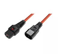 Cablenet 1m IEC C14 - IEC C13 IEC Lock Orange PVC 1.0mm Power Leads