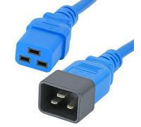 Cablenet 1m IEC C20 - IEC C19 Blue PVC 1.5mm Power Leads. Cable length: 1 m Connector 1: C20 coupler Connector 2: C19 coupler