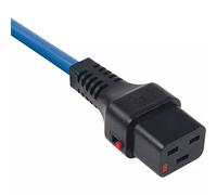 Cablenet 1m IEC C20 - IEC C19 IEC Lock Blue PVC 1.5mm Power Leads. Cable length: 1 m Connector 1: C20 coupler Connector 2: IEC C19