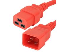 Cablenet 1m IEC C20 - IEC C19 Red PVC 1.5mm Power Leads. Cable length: 1 m Connector 1: C20 coupler Connector 2: C19 coupler