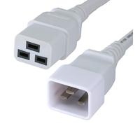 Cablenet 1m IEC C20 - IEC C19 White PVC 1.5mm Power Leads