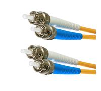 Cablenet 1m OS2 9/125 ST-ST Duplex Yellow LSOH Fibre Patch Lead