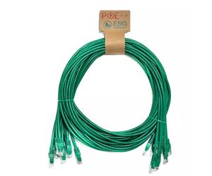 Cablenet 2.5m Cat6 RJ45 Green U/UTP PVC 24AWG Flush Moulded Booted Patch Lead (PK10)