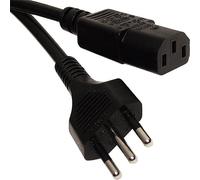 Cablenet 2.5m Italian Plug - IEC C13 Black PVC 1.0mm Power Leads