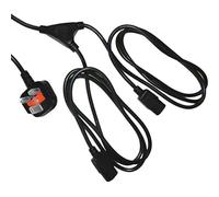 Cablenet 2.5m UK (13 Amp) - 2 x IEC C13 0.5m Legs Black PVC Power Lead