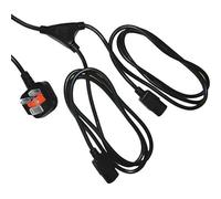 Cablenet 2.5m UK (13 Amp) - 2 x IEC C13 0.5m Legs Black PVC Power Lead