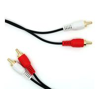 Cablenet 20m Audio 2 x RCA Plug - Plug Black PVC Cable