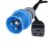 Cablenet 2m 16Amp Commando - IEC-C19 Black PVC 1.5mm Power Leads