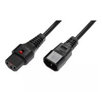 Cablenet 2m IEC C14 - IEC C13 IEC Lock Black PVC 1.0mm Power Leads