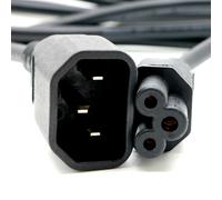 Cablenet 2m IEC C14 - IEC C5 Cloverleaf Black PVC 0.75mm Power Leads
