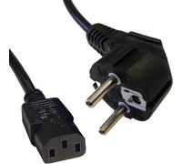 Cablenet 2m Right Angle Schuko - IEC C13 Black PVC 0.75mm Power Leads