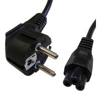 Cablenet 2m Right Angle Schuko - IEC C5 Cloverleaf Black PVC 0.75mm Po