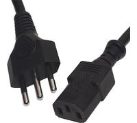 Cablenet 2m Swiss Plug - IEC C13 Black PVC 1.0mm Power Leads