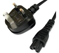 Cablenet 2m UK (5 Amp) - IEC C5 Cloverleaf Black PVC 0.75mm Power Leads