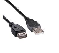 Cablenet 2m USB 2.0 Type A Male - Type A Female Black PVC Extension Ca