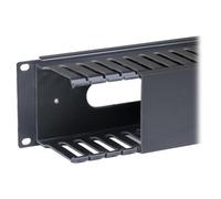 Cablenet 2u Cable Dump Panel Plastic with Pass Through Black