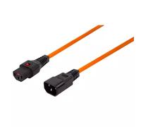 Cablenet 3m IEC C14 - IEC C13 IEC Lock Orange PVC 1.0mm Power Leads