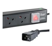 Cablenet 4 Way UK Horizontal 1.5u PDU with IEC - C20 3m Feed
