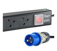 Cablenet 4 Way UK Vertical 1.5u PDU with 16Amp Commando 3m Feed