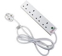 Cablenet 4 Way UK White 13Amp Surge Protected Power Strip with 2m Lead