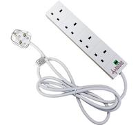 Cablenet 4 Way UK White 13Amp Surge Protected Power Strip with 5m Lead