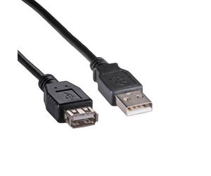 Cablenet 5m USB 2.0 Type A Male - Type A Female Black PVC Extension Cable
