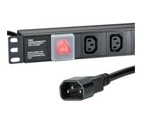 Cablenet 6 Way IEC - C13 Horizontal 1u PDU with IEC - C14 3m Feed