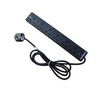 Cablenet 6 Way UK Black 13Amp Surge Protected Power Strip with 2m Lead