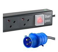 Cablenet 6 Way UK Horizontal 1.5u PDU with 32Amp Commando 3m Feed
