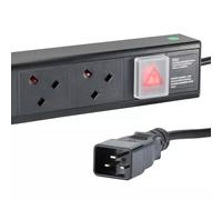 Cablenet 6 Way UK Horizontal 1u PDU with IEC - C20 3m Feed