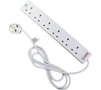 Cablenet 6 Way UK White 13Amp Surge Protected Power Strip with 5m Lead