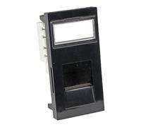 Cablenet Cat5e UTP Low Profile Flat 25mm x 50mm Black Shuttered Module