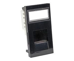 Cablenet Cat5e UTP Low Profile Flat 25mm x 50mm Black Shuttered Module