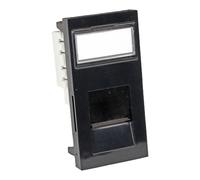 Cablenet Cat6 UTP Shuttered Low Profile Flat Module 25mm x 50mm Black