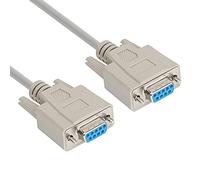 CABLEPELADO RS232 DB9 Serial Cable | Printer and Communications | RS232 DB9 Male to Male | 9 Pins | Beige | 1.80 meters