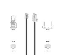 CABLEPELADO Telephone cable RJ11 to RJ45 6 Meters Black