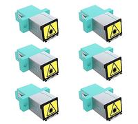 CableRack LC to LC OM3/OM4 Multimode Duplex Shuttered Fiber Coupler Aqua (6 Pack)