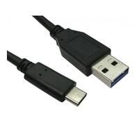 Cables Direct 0.5m USB 3.1 Male Type-C to Male Type-A Cable in Black