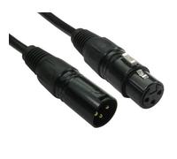 Cables Direct 20M 3PIN XLR M-F Cable (Black Hoods + Gold Pins)