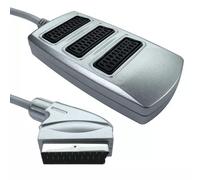 Cables Direct 3 Way SCART Splitter Box SCART cable 0.4 m SCART (21-pin) Silver