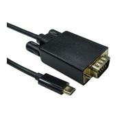 Cables Direct 5m USB Type-C Male to VGA Male Video Cable, 1080p 60Hz (Black)