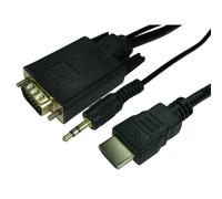 Cables Direct 77HDMI-VGCBL044 video cable adapter 1.8 m HDMI VGA (D-Sub) + 3.5mm Black