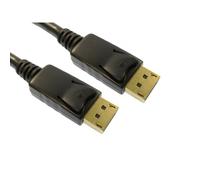 Cables Direct CDLDP-001LOCK 1m DisplayPort Cable Male-Male DP 1.4 4K Black