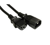 Cables Direct IEC Extension Cable C13 / C14 0.5m Black C14 coupler C13