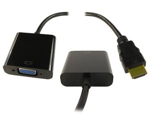 Cables Direct NLHDMI-HSV01 video cable adapter HDMI VGA (D-Sub) Black