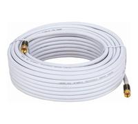Cables Direct Online 50ft White Quad Shield RG6 Coax Cable F Pin Coaxial Tip BNC Extension Wire for Satellite Dish Cable TV Antenna