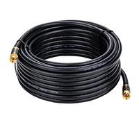 Cables Direct Online 75ft Black Quad Shield RG6 Coax Cable F Pin Coaxial Tip BNC Extension Wire for Satellite Dish Cable TV Antenna