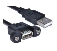 Cables Direct Panel Mount Shielded USB cable USB 2.0 1 m USB A Black